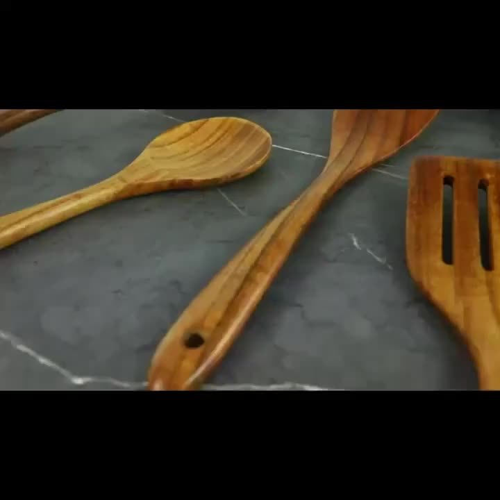 5pcs/3pcs/4pcs Premium Wooden Kitchen Utensil Set - Ergonomic Handles, Natural Wooden Spoon, Stirring Spoon, Soup Spoon Non-Stick Pan Turner, Heat-resistant & Easy to Clean, Durable Kitchen Essential Accessories, Perfect Chri