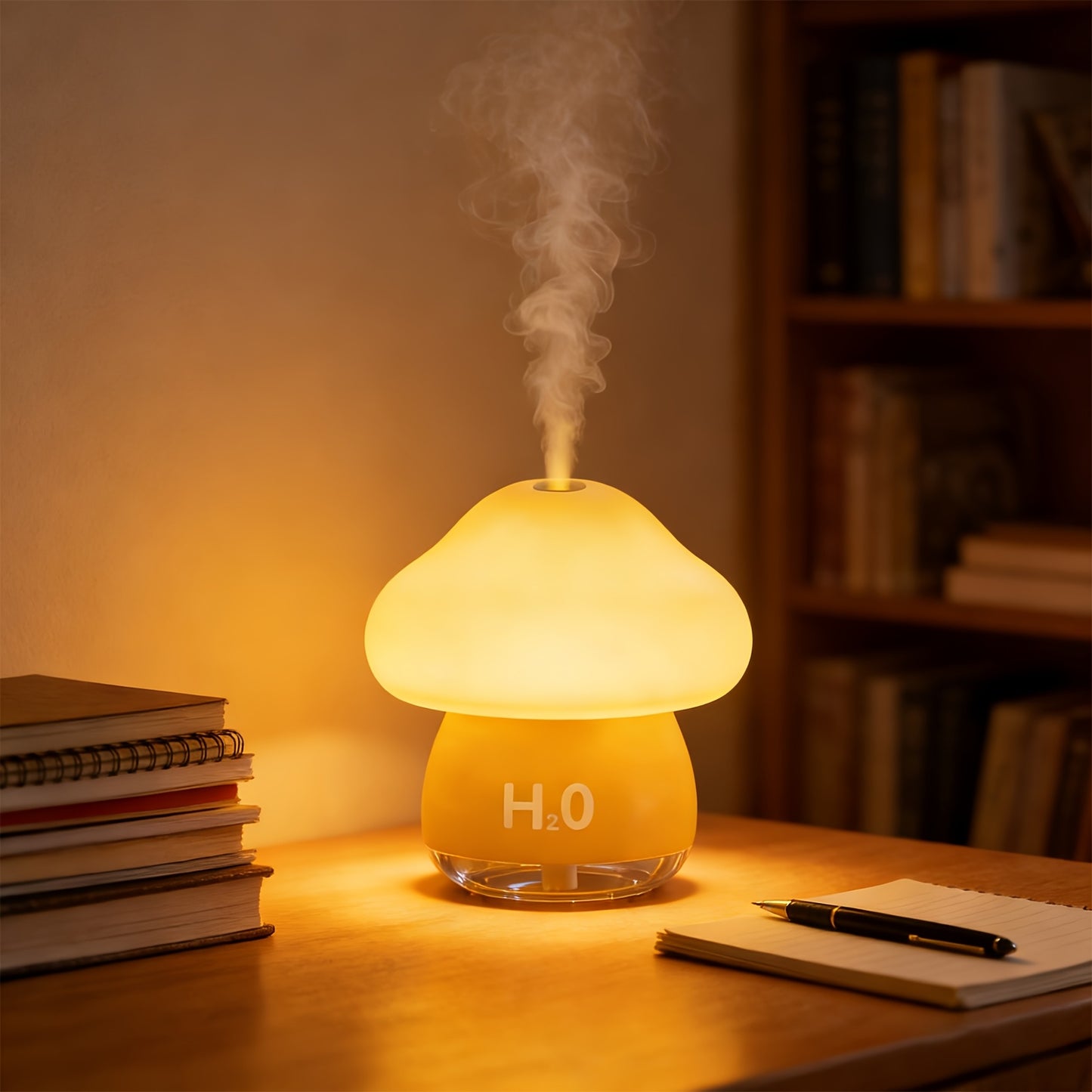 Mushroom Cool Mist Humidifier for Bedroom - Creative Soundwave Technology Essential Oil Diffuser with 7-Color LED Night Light, Touch Control Aroma Humidifier, Quiet Indoor Air Humidifier for Home, Plants & Office