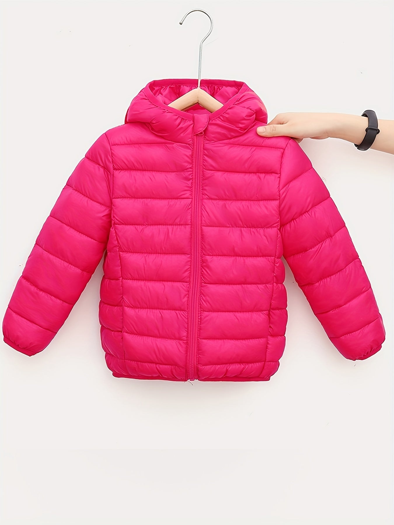 Kids’ Lightweight Hooded Jacket – Faux Down Boys’ Warm Coat for Autumn/Winter