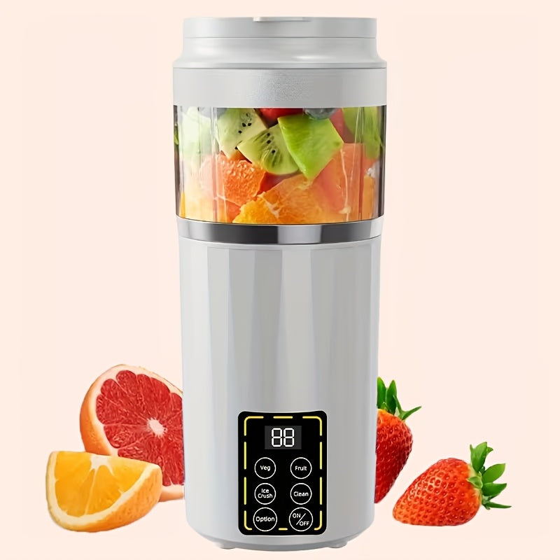 Portable USB Rechargeable Juicer – Handheld Smoothie Blender with LED Display & Ice Crush