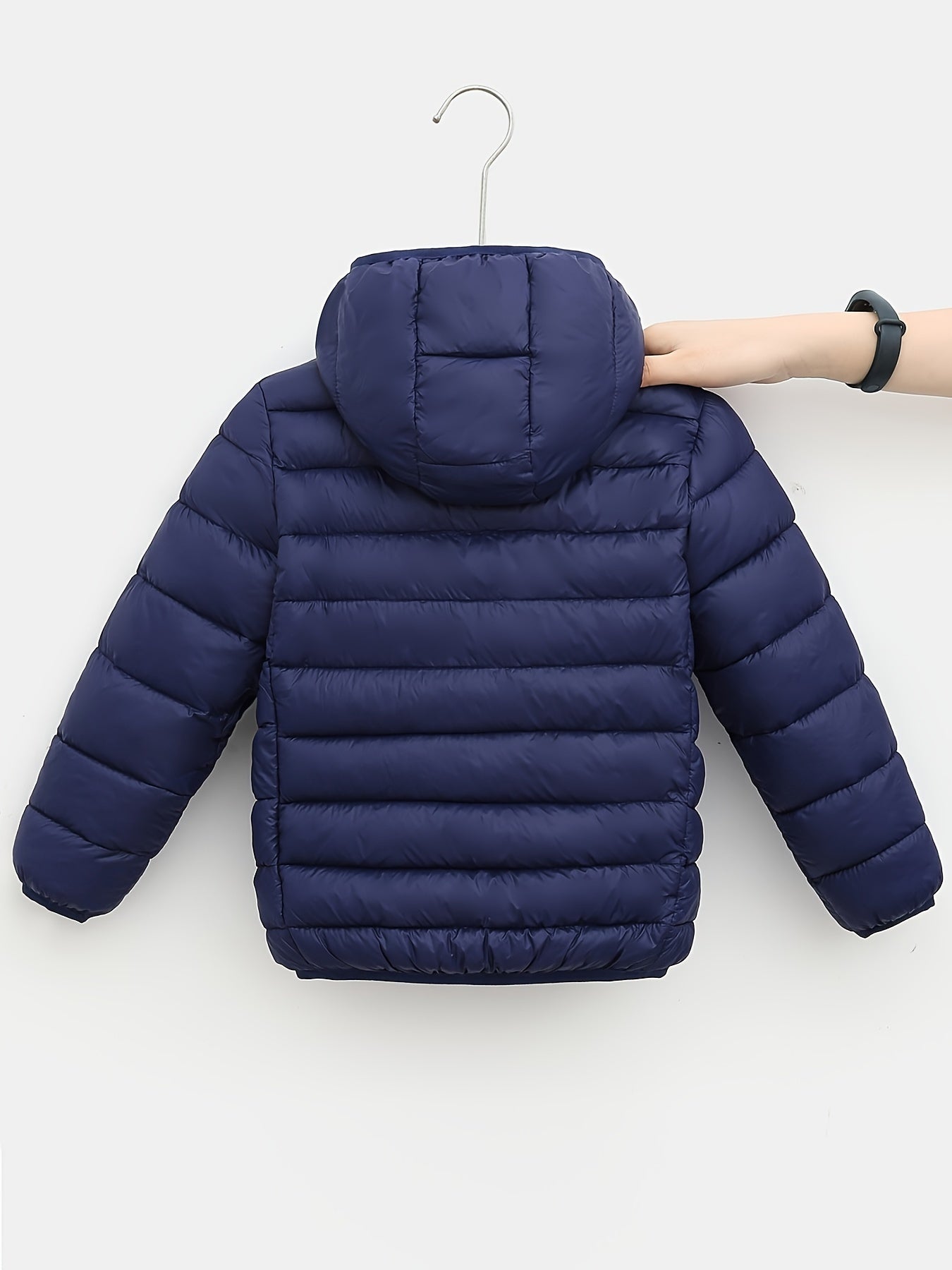 Kids’ Lightweight Hooded Jacket – Faux Down Boys’ Warm Coat for Autumn/Winter