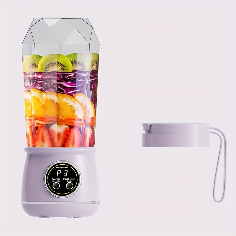 Portable USB Rechargeable Juicer – Handheld Smoothie Blender with LED Display & Ice Crush