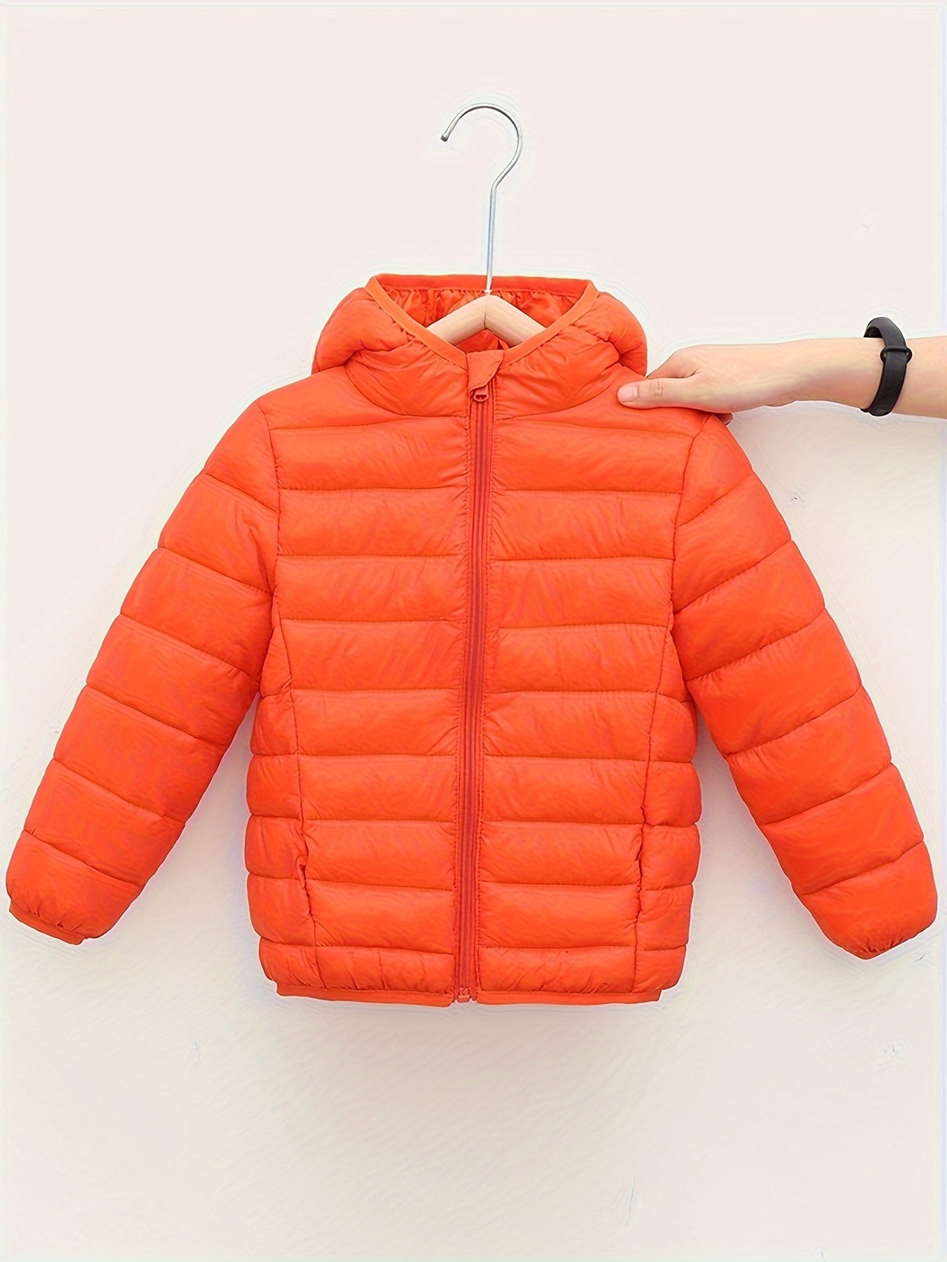 Kids’ Lightweight Hooded Jacket – Faux Down Boys’ Warm Coat for Autumn/Winter