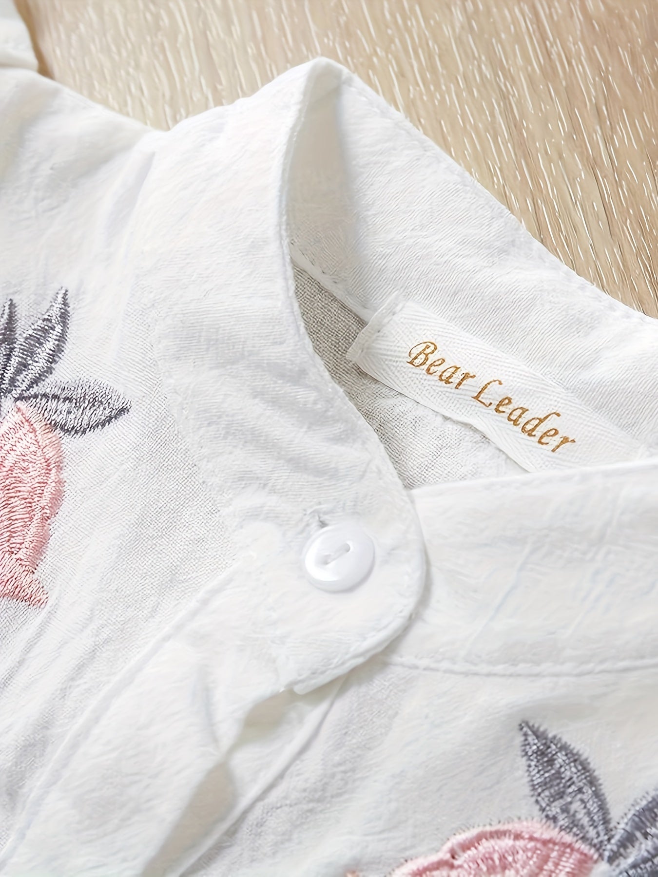 Toddler Girl Ruffle Floral Embroidery Shirt and Shorts Set Clothes