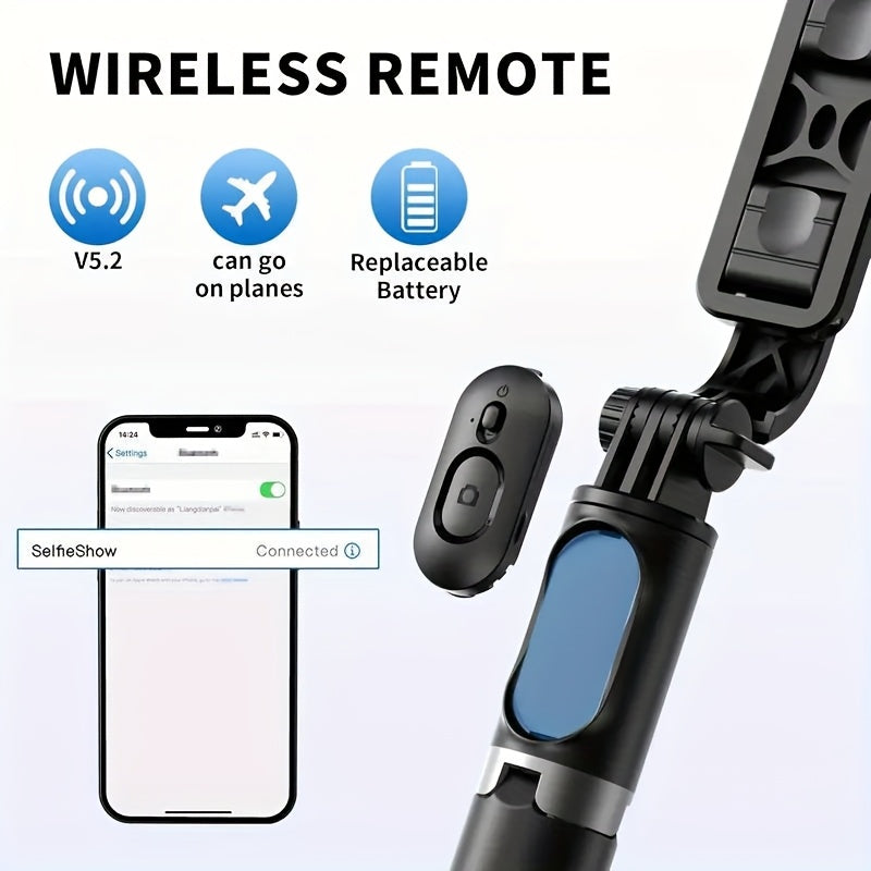 40" Selfie Stick Tripod with Wireless Remote – 360° Rotating Expandable Phone Tripod for iPhone & Android