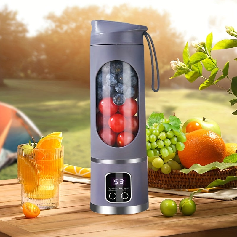 Portable USB Rechargeable Juicer – Handheld Smoothie Blender with LED Display & Ice Crush
