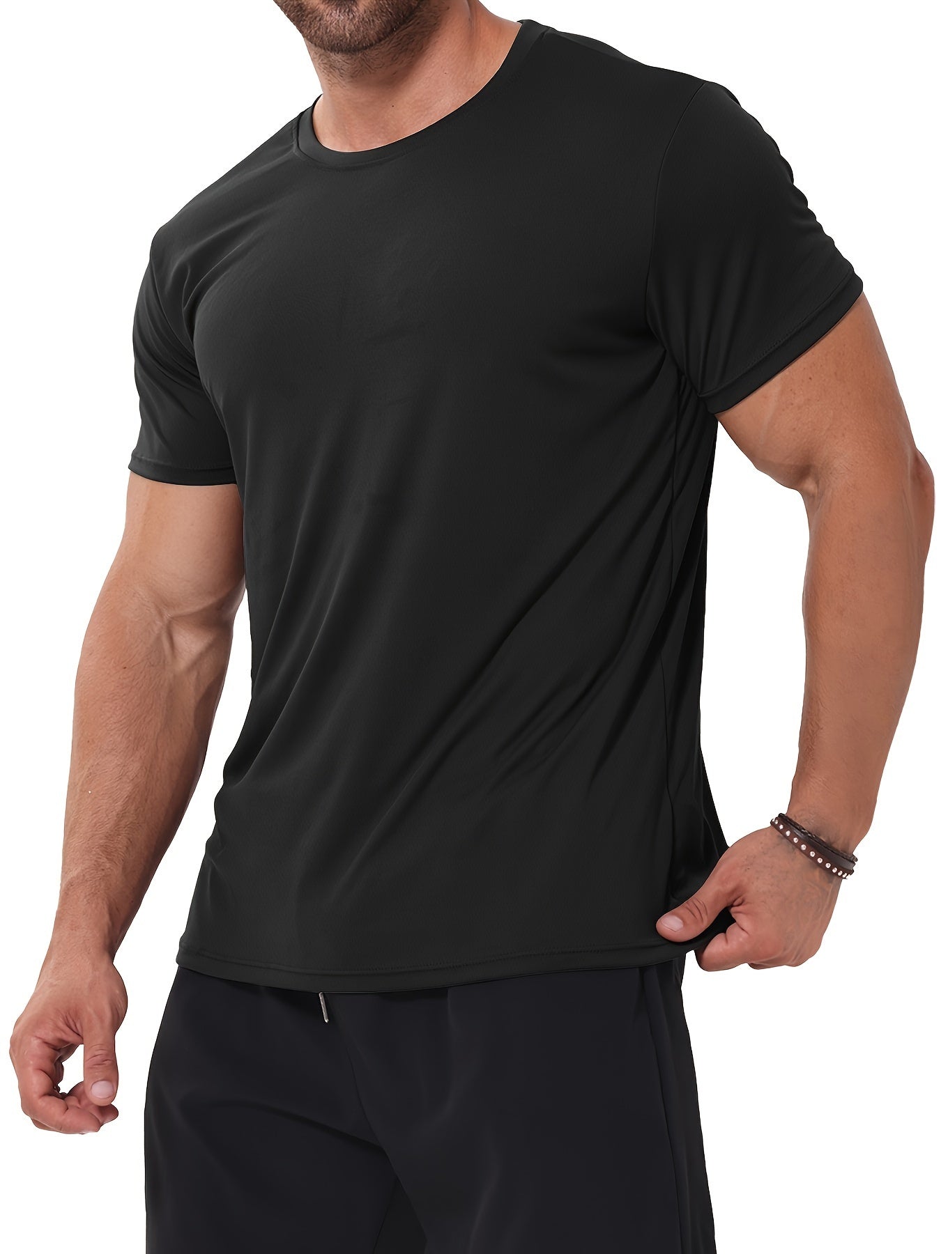 6-Pack TELALEO Men’s Quick Dry Workout Shirts – Short Sleeve Crew Neck Athletic Tops