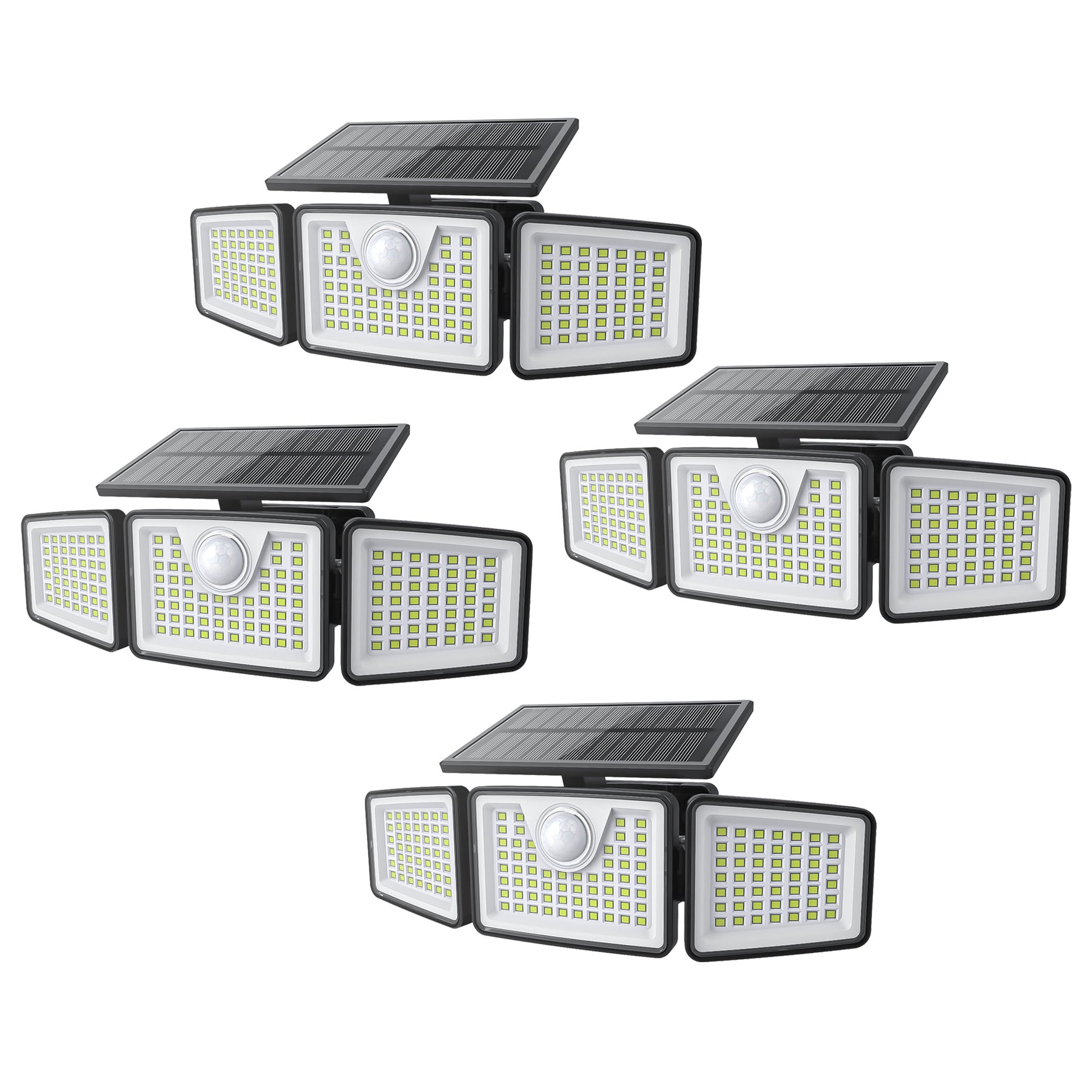 2500 Lm Solar Lights for Outdoors with Motion Sensor | 3- 270° Wide Angle Street Area Lights, IP65 Waterproof, 3 Modes, Remote Control, Suitable for Yard, Patio, Garage, Street, and More