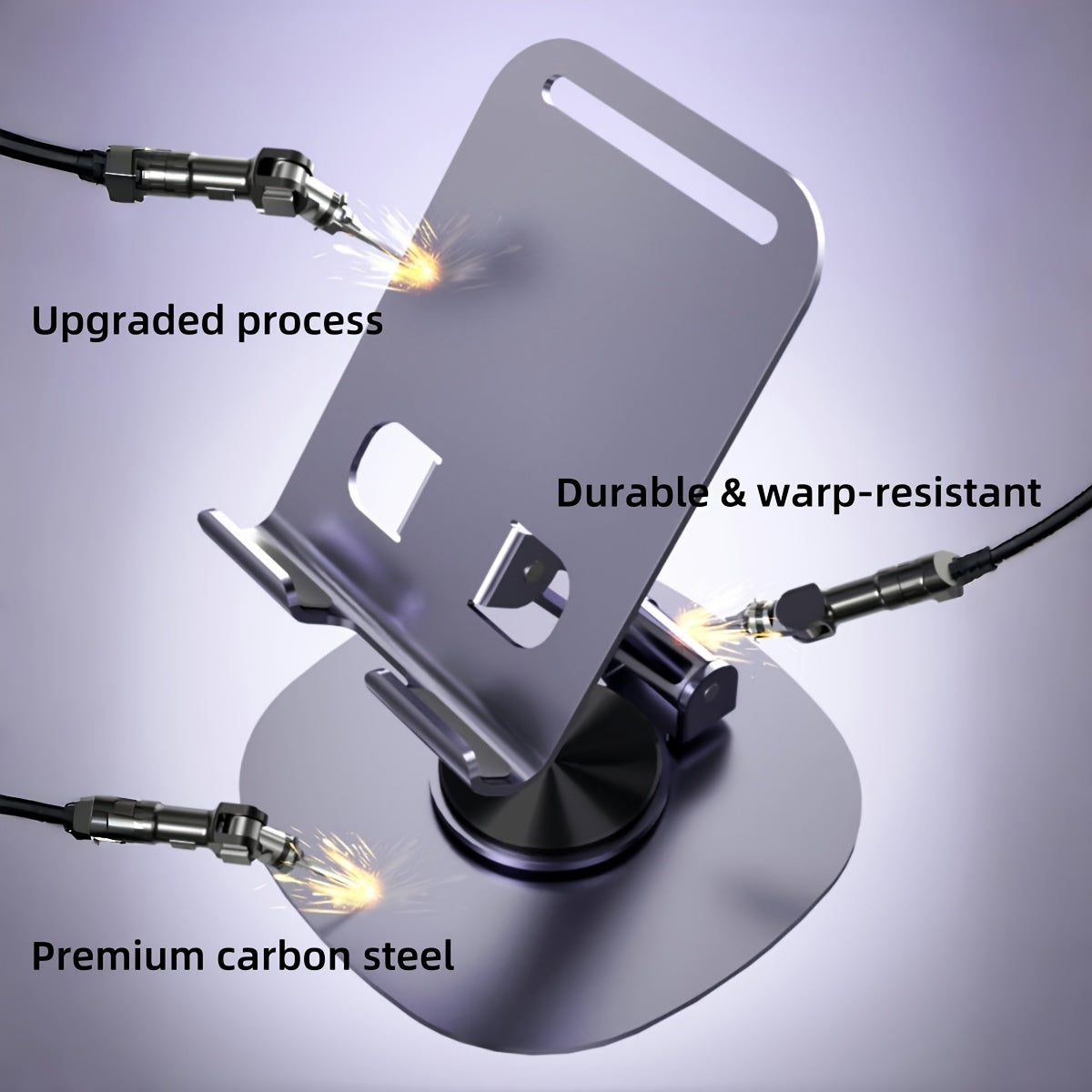 SOLIGU All-Metal Desktop Phone Stand – 360° Rotating Base with Satisfying Mechanical Click Sound