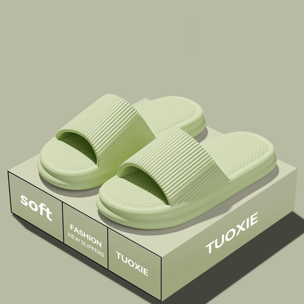Vertical Stripe Design EVA Slippers: Lightweight, Non-Slip for Daily Wear, Women Shoes — view 8 of men's clothing