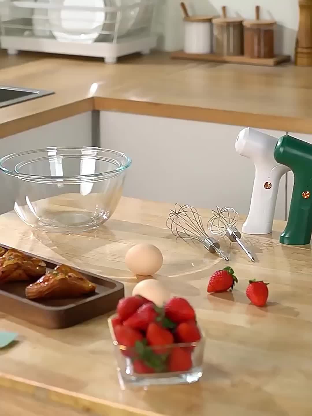 ISRBV-cordless Electric Egg Beater, Cream Whipper, Cake Baking Egg Beater, Ice Cream Mixer, Handheld Egg Beater, Stand-up Portable Mixer, Recommended Christmas And Thanksgiving Gifts, Suitable for Home/kitchen, Etc., Thanksgi