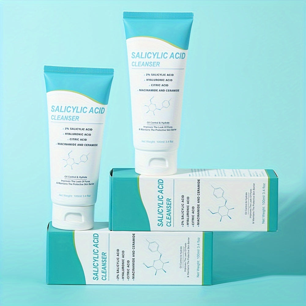 Irev Salicylic Acid Cleanser, Moisturizing Facial Wash, with Hyaluronic Acid, Niacinamide, Citric Acid, And Ceramide, for Deep Cleansing, Unisex, Fresh Scent, Paraben-Free