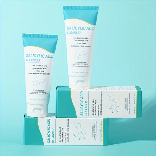 Irev Salicylic Acid Cleanser, Moisturizing Facial Wash, with Hyaluronic Acid, Niacinamide, Citric Acid, And Ceramide, for Deep Cleansing, Unisex, Fresh Scent, Paraben-Free