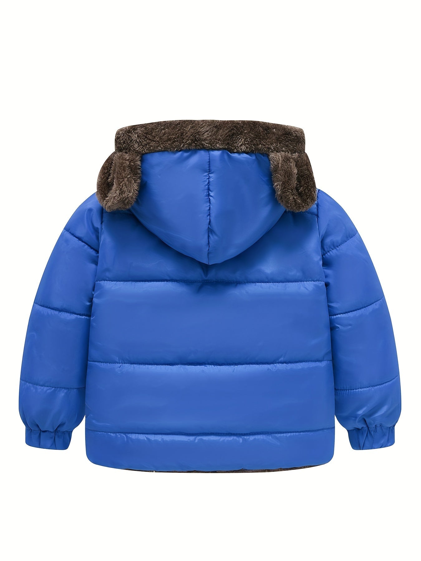 Cozy Kid's Fleece Lined Hooded Jacket - Down Alternative Padded Coat for Winter Outdoor, Zip-Up, Warm, Boy's Clothing