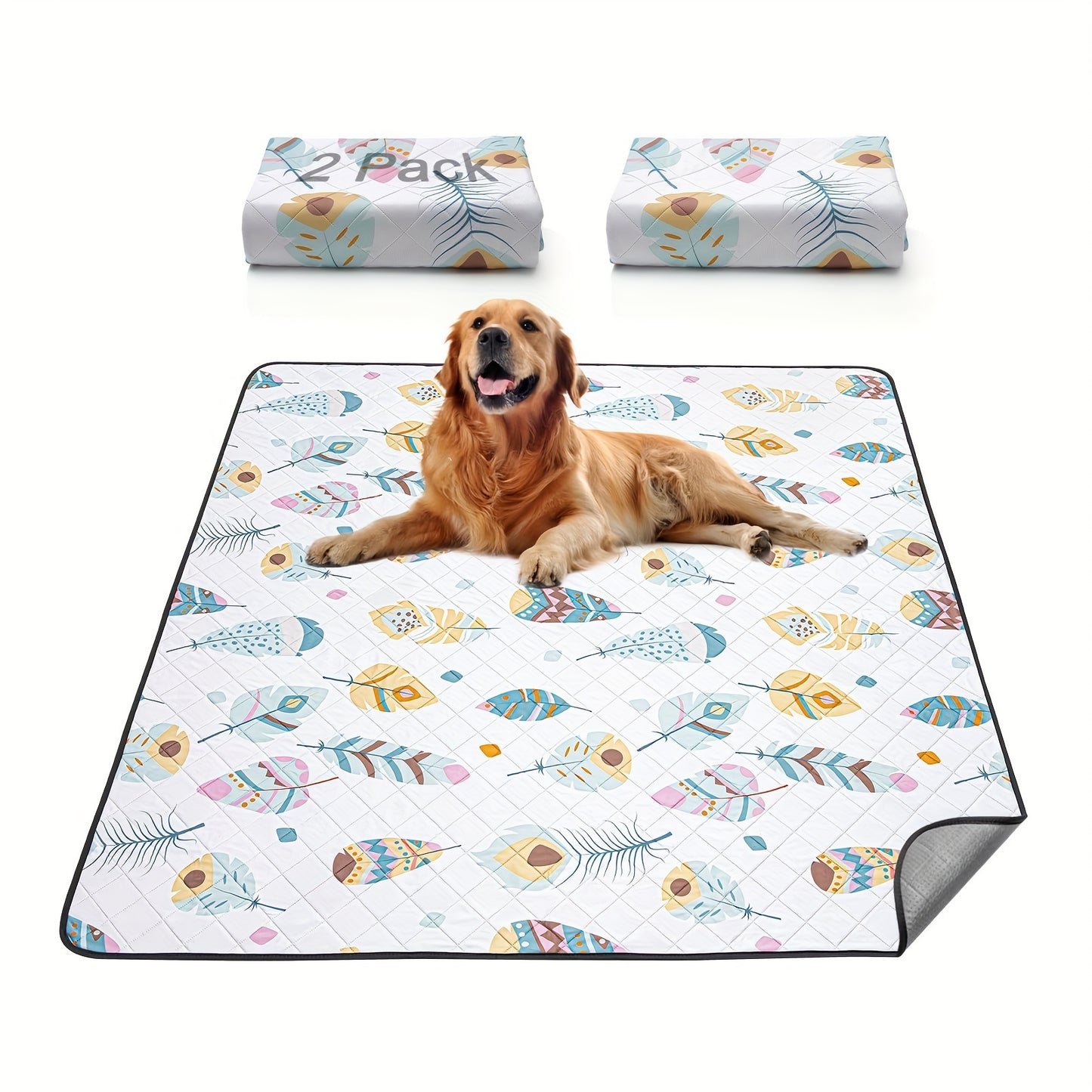 2 Pack Washable Pee Pads For Dogs, Ultra-Absorbent And Leak-Proof Whelping Pads, Non-Slip Reusable Puppy Pads, Waterproof Puppy Training Pads For Playpen, Crate, Housebreak, Bed, Pet Supplies, Dog Stuff, Machine Washable/Hand