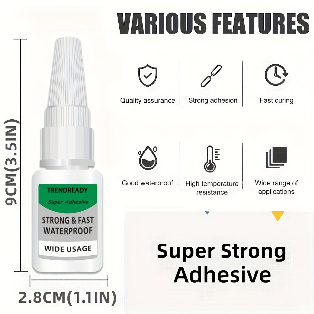 4pcs Heavy Duty Super Glue - Fast Drying Clear Waterproof Adhesive, - Strong for Plastic, Wood, Metal, Ceramic, Leather, PVC - Suitable for DIY Crafts, Rhinestone, Nail & Shoe Repairs - Multi- Glue