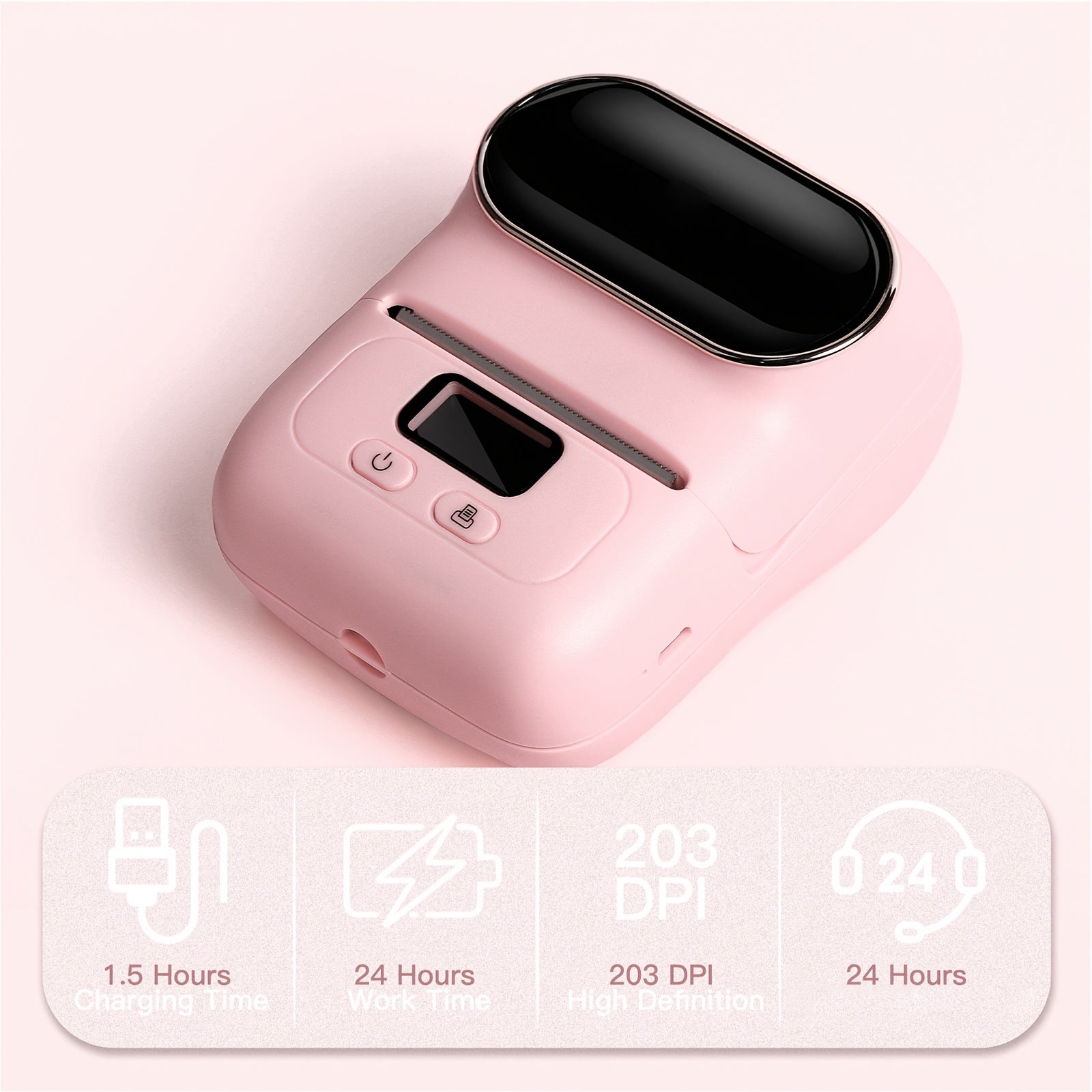 Barcode Printer - Label Maker Machine Wireless Themal Label Printer for Small Business, School, Barcode, Address, Jewelry, Clothing, Organizing, Orange