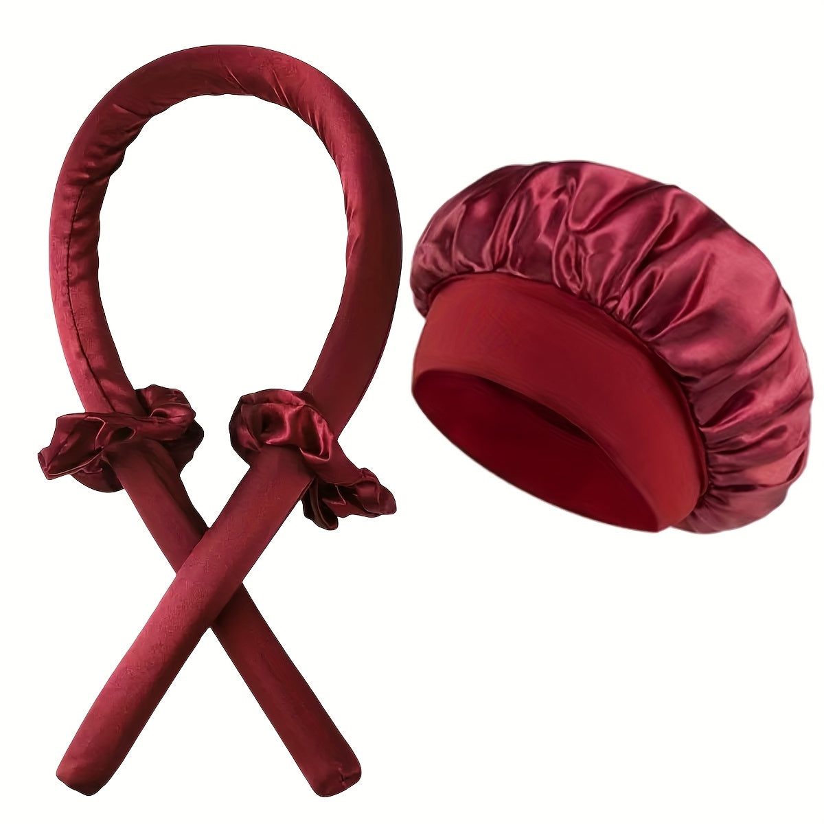 A Set of 4 Heatless Curling Rods And Satin Sleep Caps Suitable for All Hair Types — view 14 of beauty & personal care