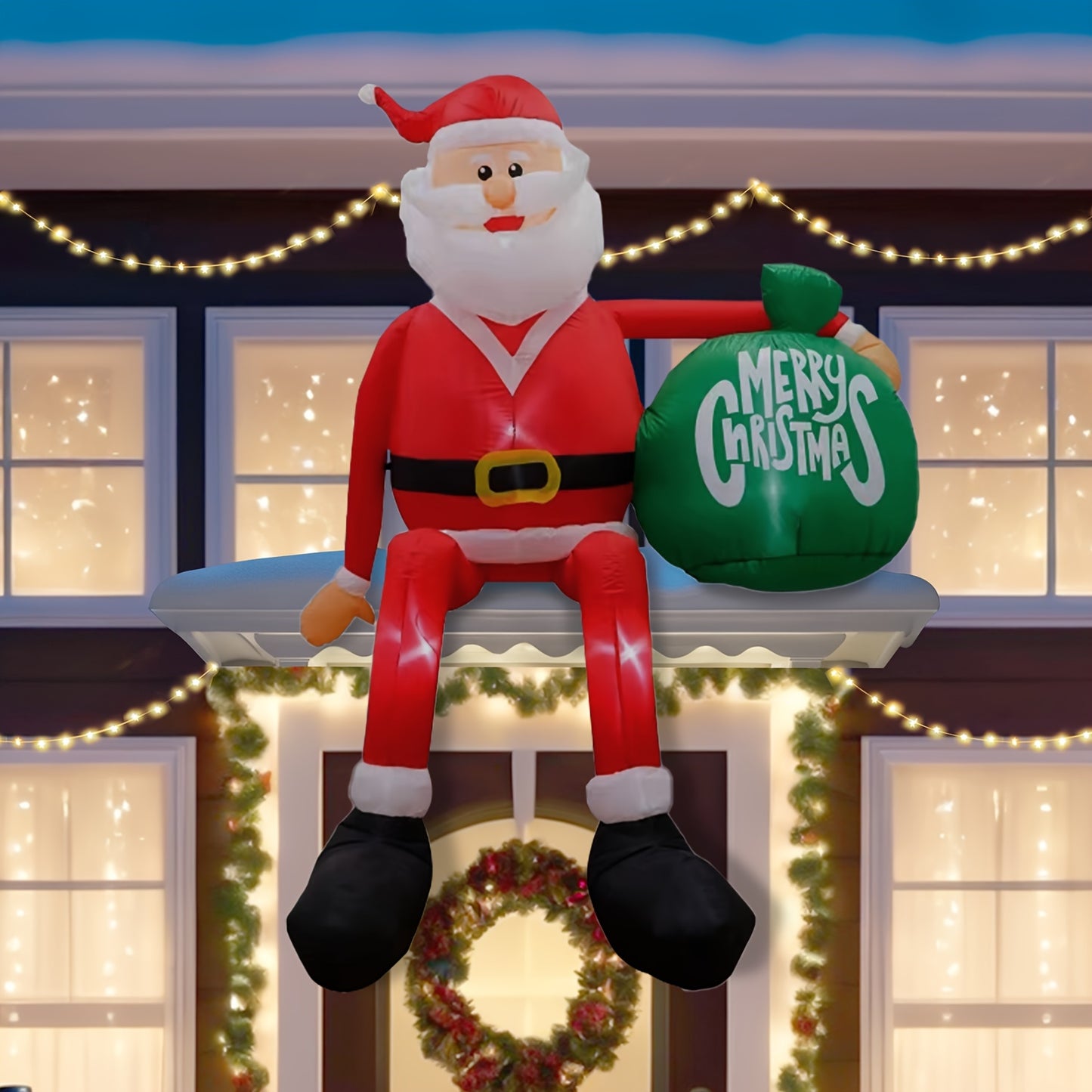 8FT Climbable Santa Claus Inflatable – Outdoor & Indoor Christmas Decoration