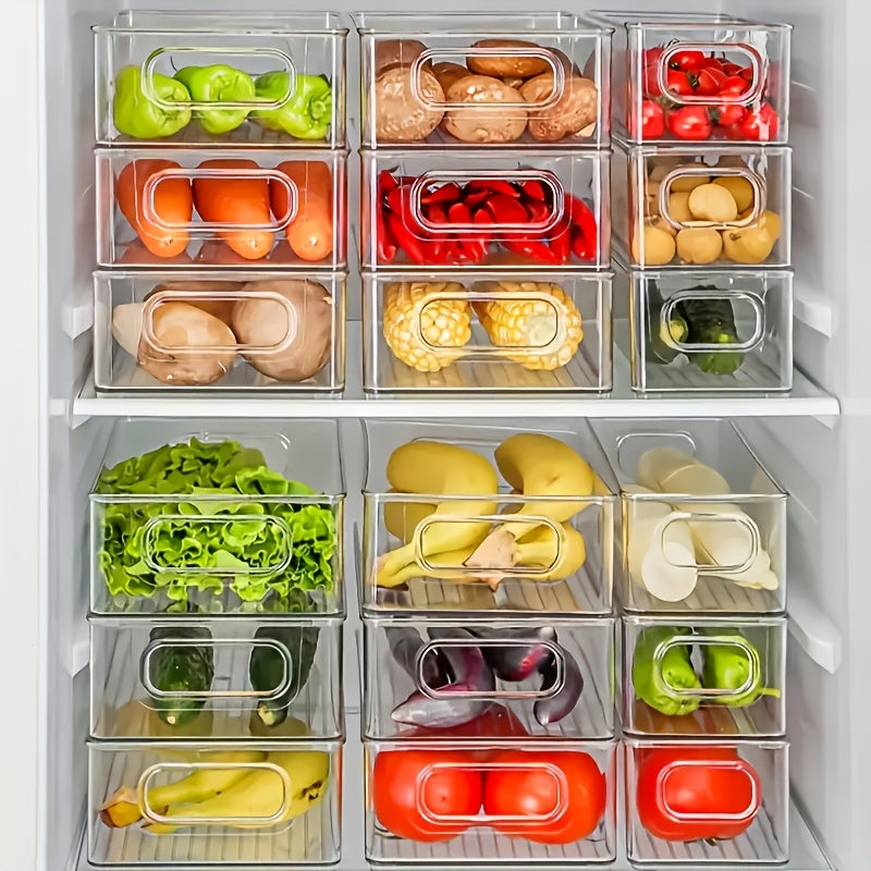 6PCS Refrigerator Organizer Bins Set – Clear 10" Storage Bins for Fridge, Freezer & Pantry