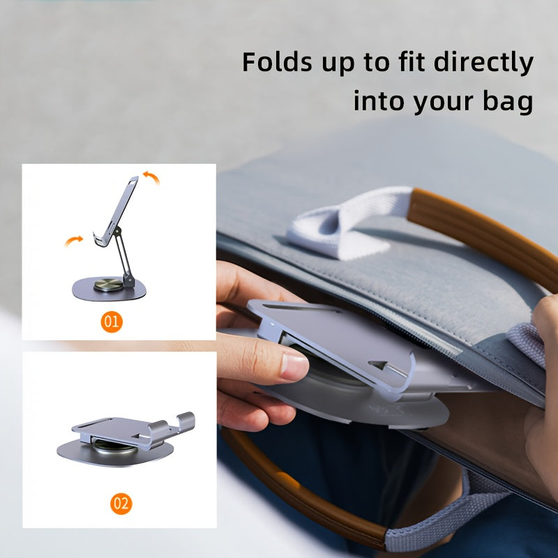 SOLIGU All-Metal Desktop Phone Stand – 360° Rotating Base with Satisfying Mechanical Click Sound