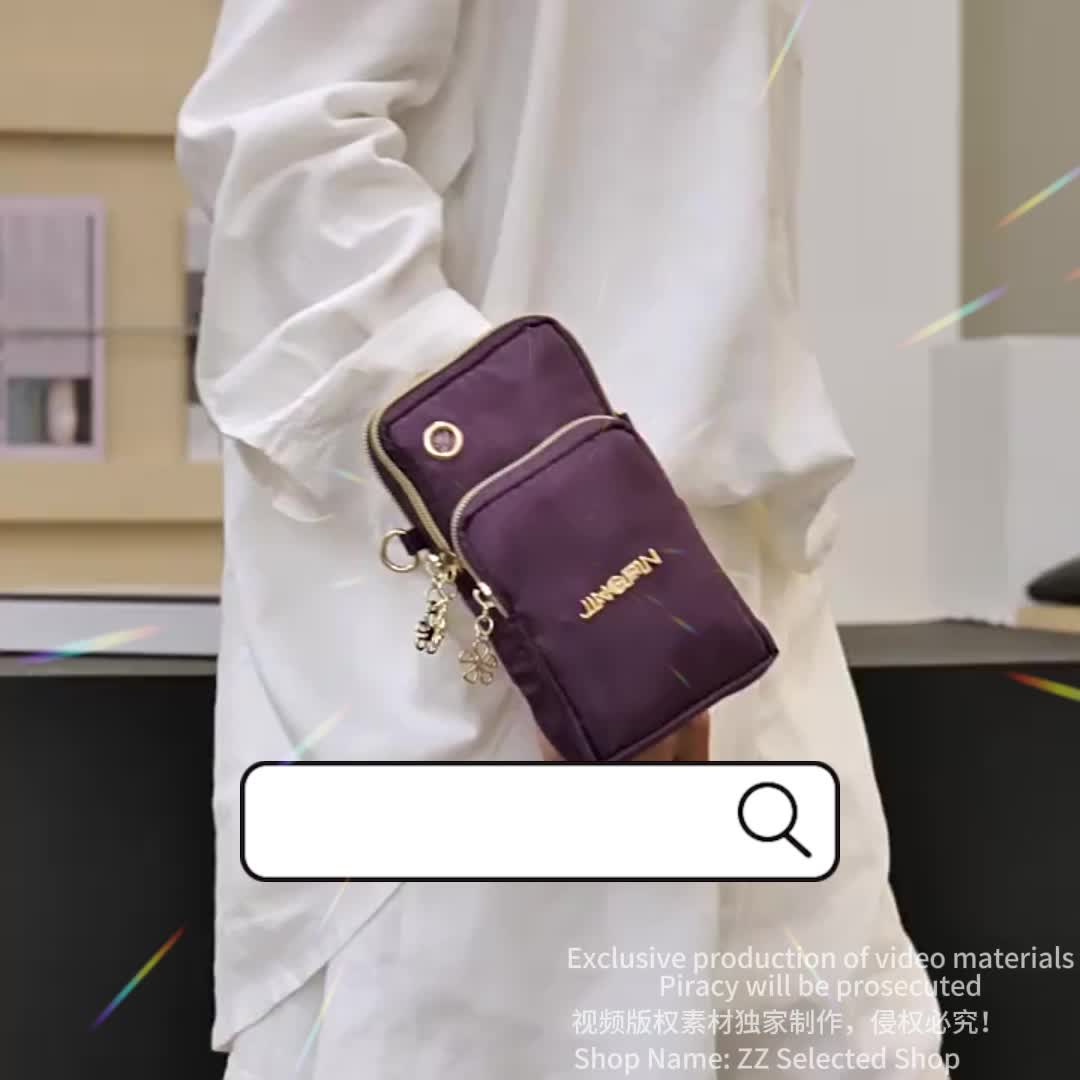 Fashionable nylon crossbody bag, adjustable shoulder strap, portable wrist wallet and card bag, multifunctional shoulder bag suitable for daily use, durable and wear-resistant Women's handbag