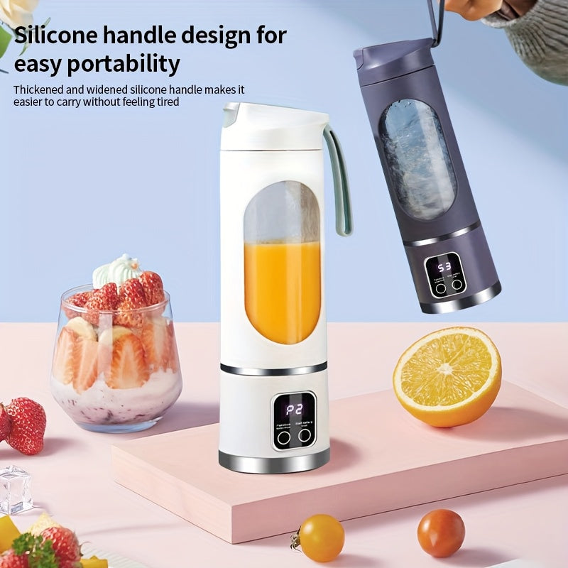 Portable USB Rechargeable Juicer – Handheld Smoothie Blender with LED Display & Ice Crush