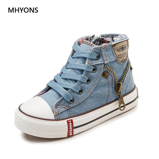 MHYONS 2018 Fashion Children Jeans Canvas Shoes Girl Breathable Sneaker