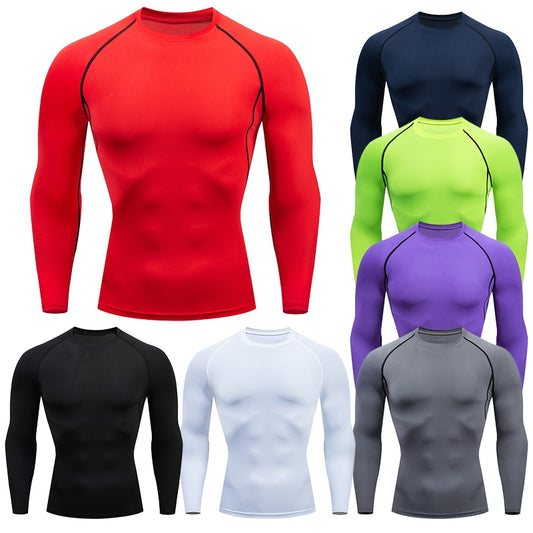 Men Compression Running T-Shirt Fitness Tight Long Sleeve