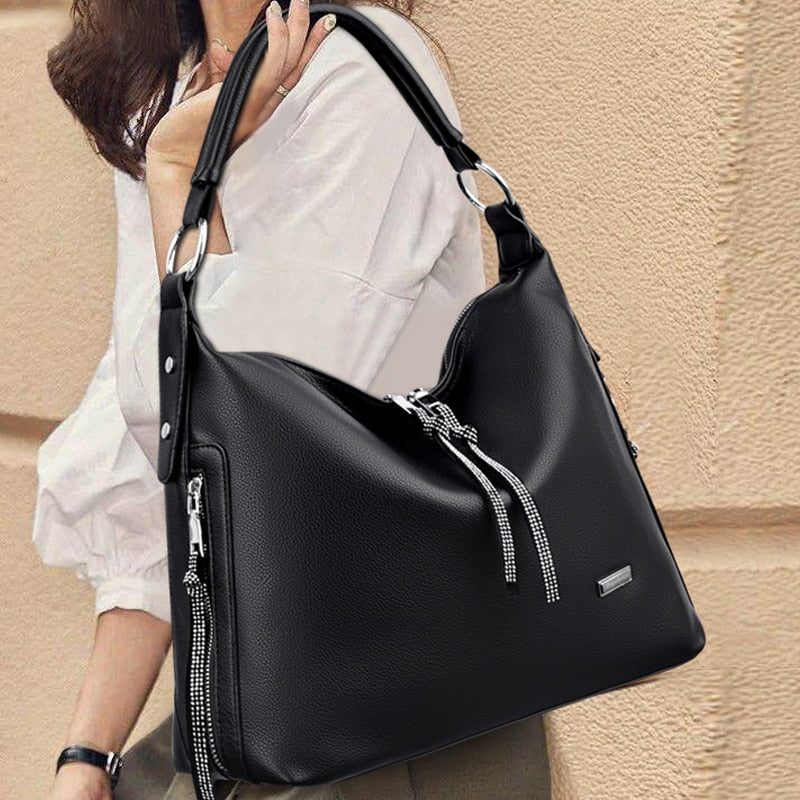 Luxury Brand Soft Leather Ladies Messenger Bag Tassel Bag Handbag Girls