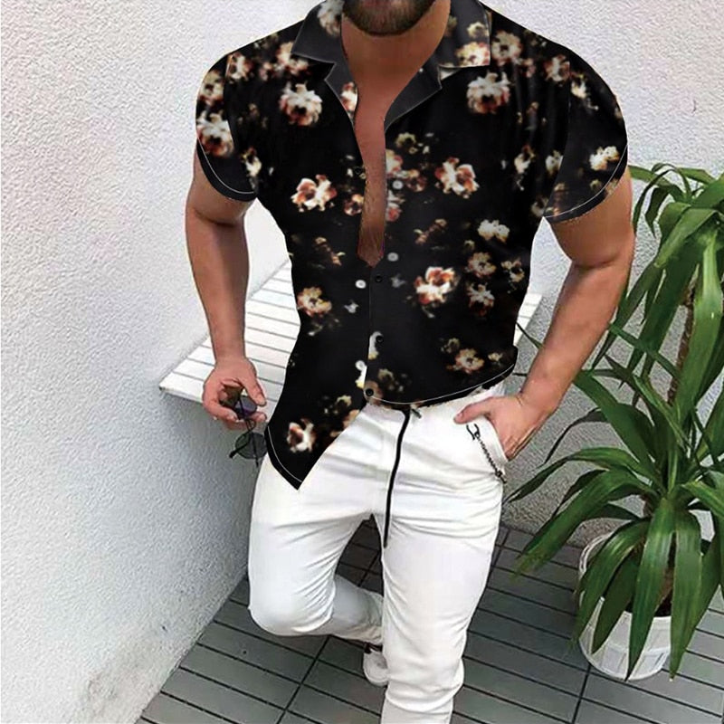 Summer Men&#39;s Printed Hawaii Casual Shirts 2021