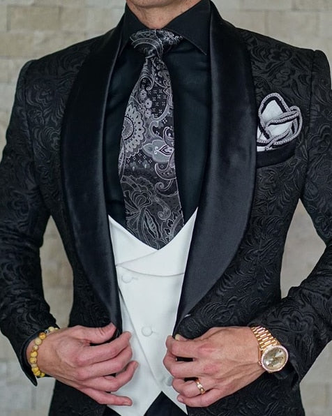 Men's Wedding Suits 2021 Italian Design Custom Made Black Smoking