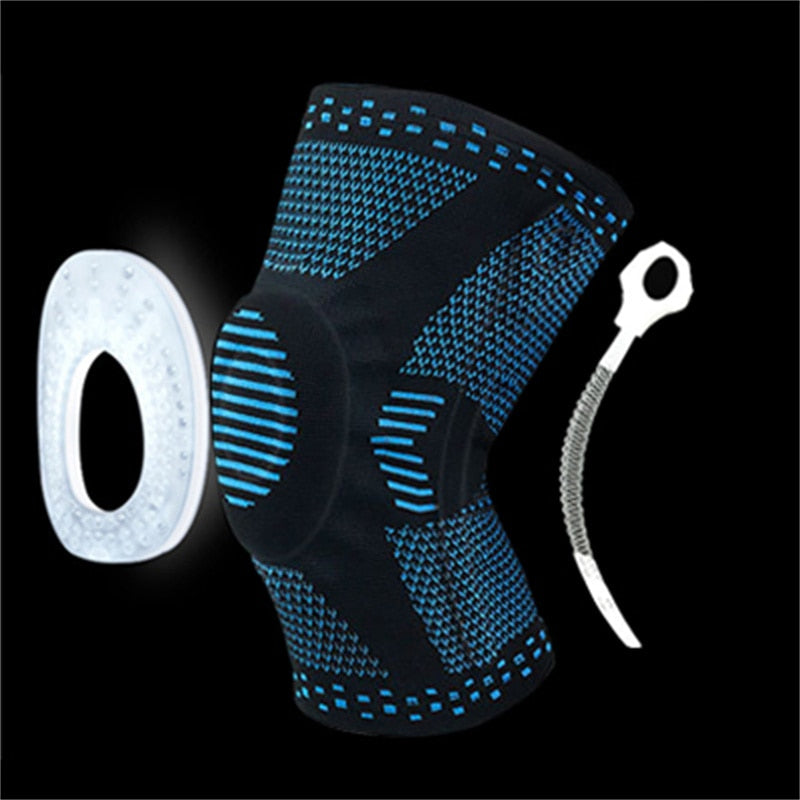 2021 Knee Patella Protector Brace Silicone Spring Knee Pad Basketball Running Compression Knee Sleeve Support Sports Kneepads