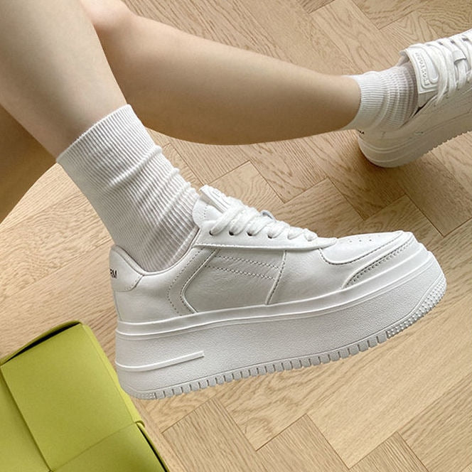 High Platform Sneakers White Women Chunky Shoes Trainers Women Sneakers Tenis Femme Zapatillas Mujer