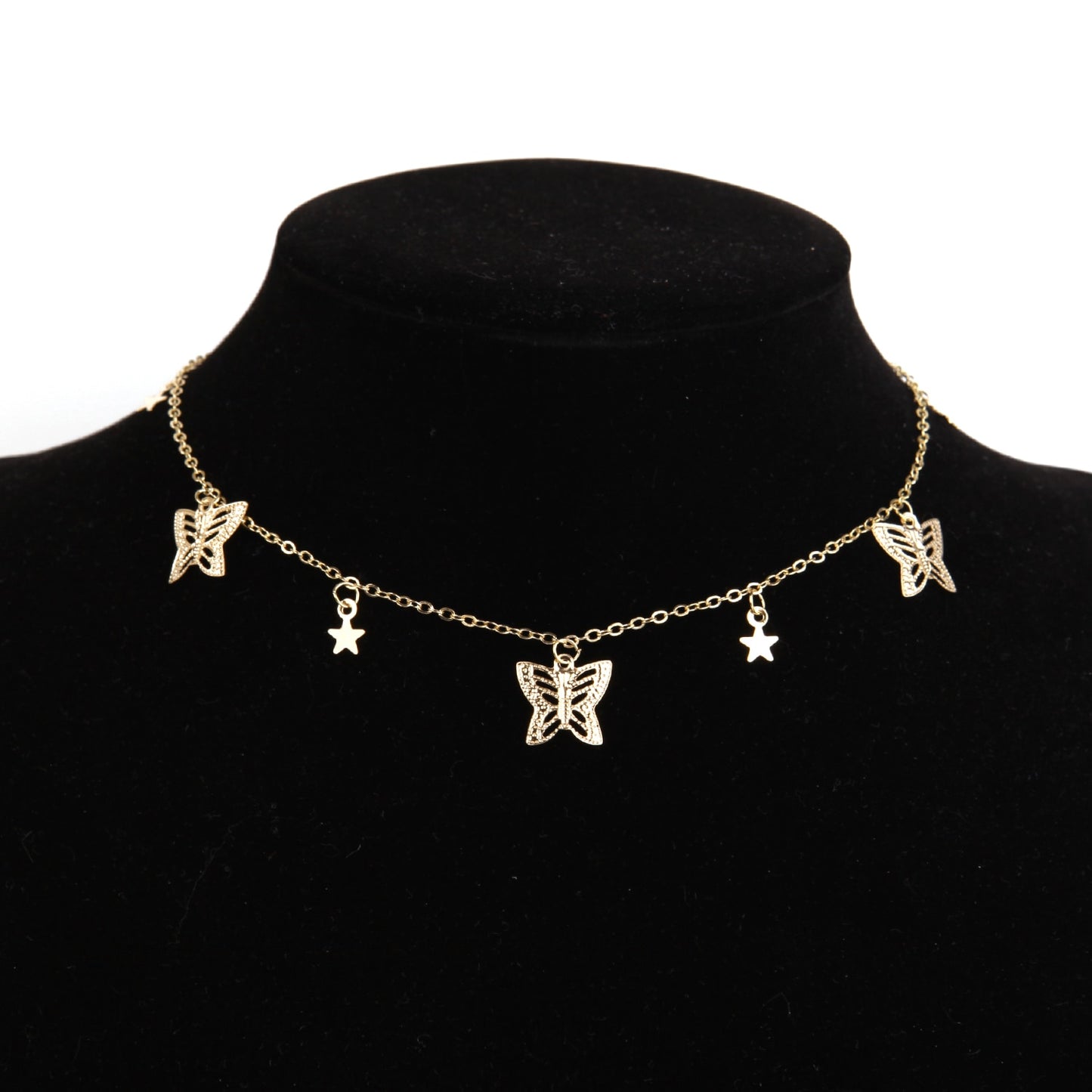 Vintage Multilayer Pendant Butterfly Necklace for Women Butterflies Moon Star Charm Choker Necklaces Boho Jewelry Christmas Gift