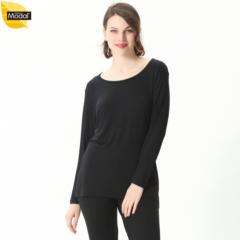 Plus Size Modal Cotton Pajamas for Women – 110KG Spring, Fall, Winter Sleepwear