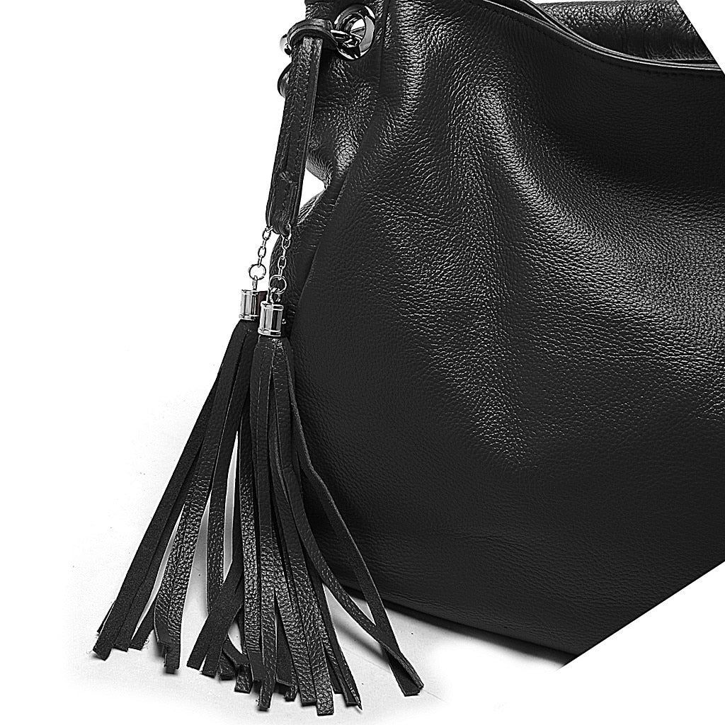 Zency 100% Soft Genuine Leather Tassel Women&#39;s Handbag