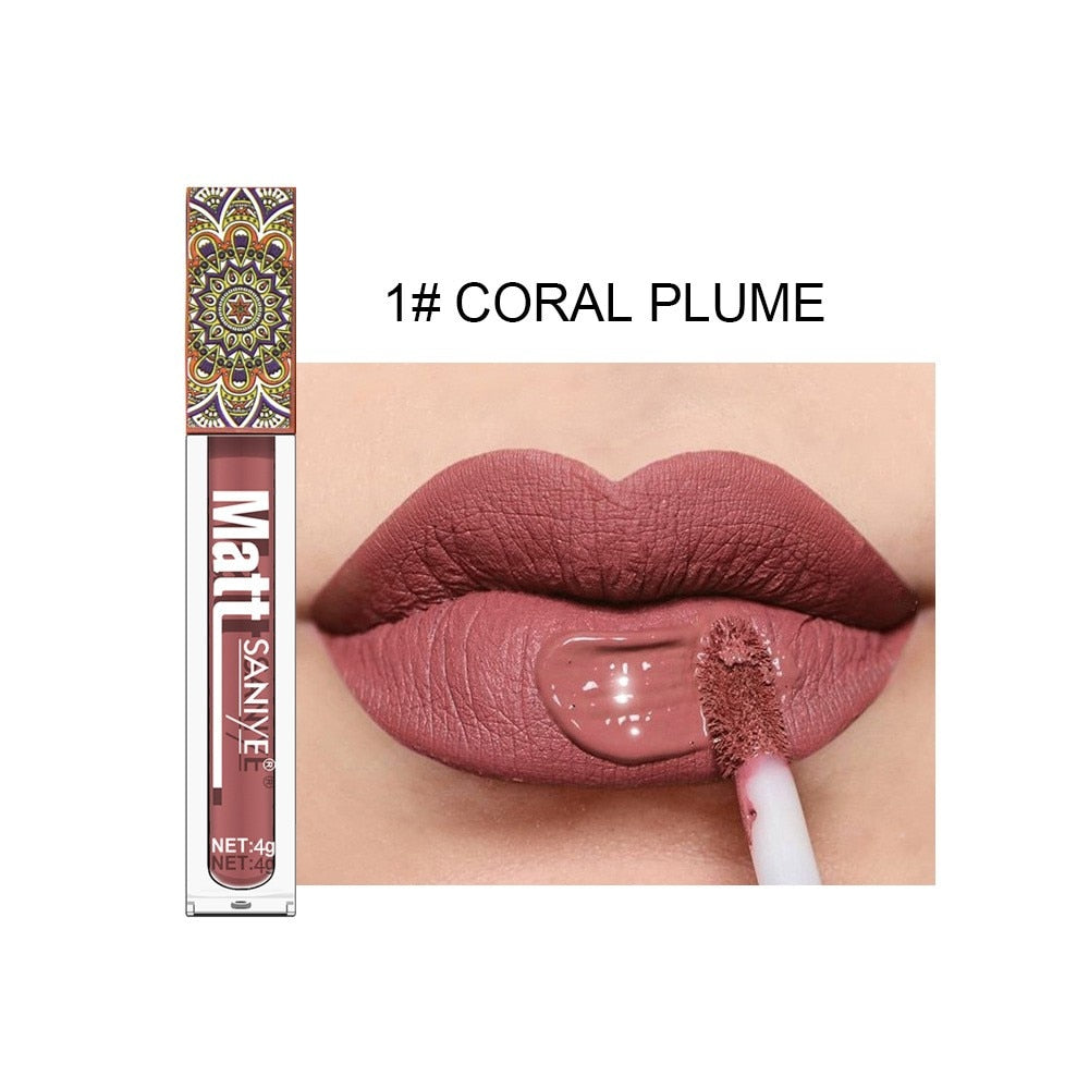 9 Couleurs Mat Nude Liquide Rouge À Lèvres Rouge Foncé Brun Longue Durée