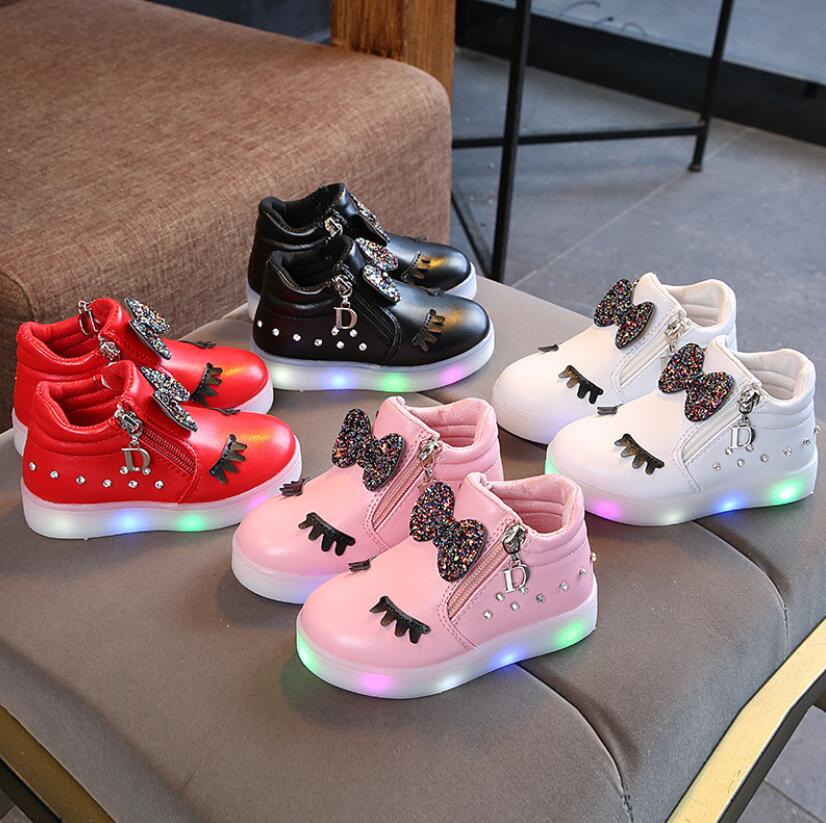 Glowing Led Kids Shoes For Girls Boys Spring Autumn Basket Led Children