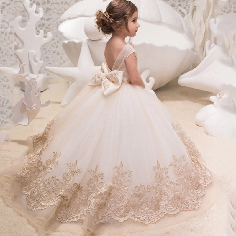 Baby Girls' Princess Ball Gown – Elegant Party & Wedding Bridesmaid Dress