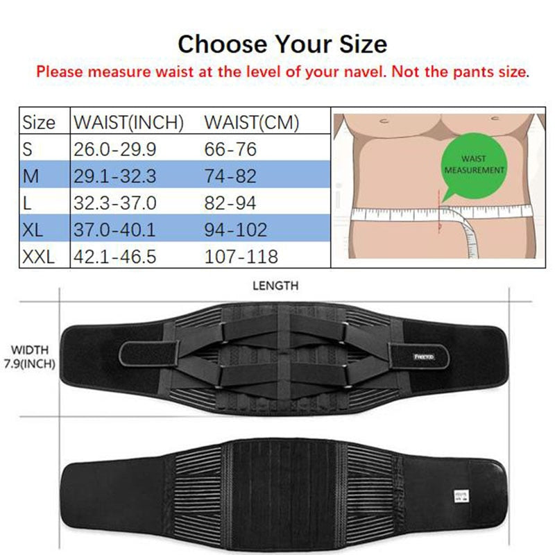 Double Pull Back Lumbar Support Belt Waist Orthopedic Brace Men Women