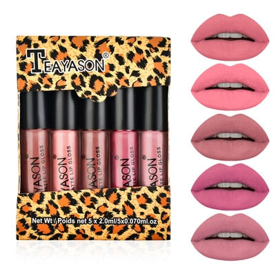 Women Fashion Pumpkin Color Matte Velvet Lipstick Set Moisturizer Sexy Lip