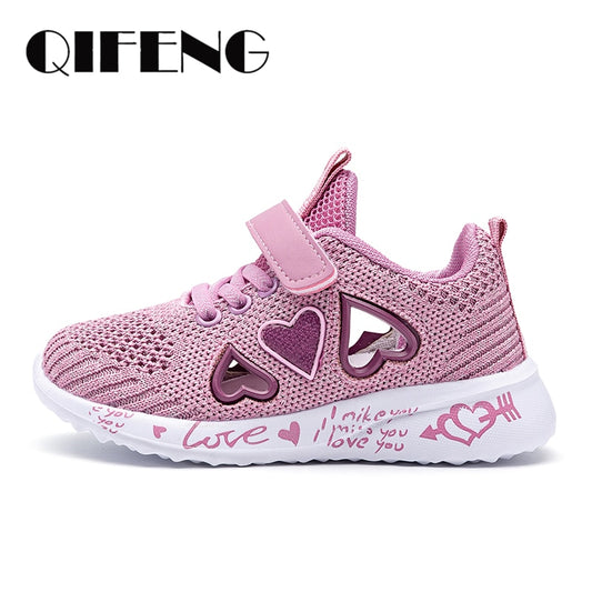 Girls’ Casual Light Mesh Sneakers – Breathable Kids Summer Shoes