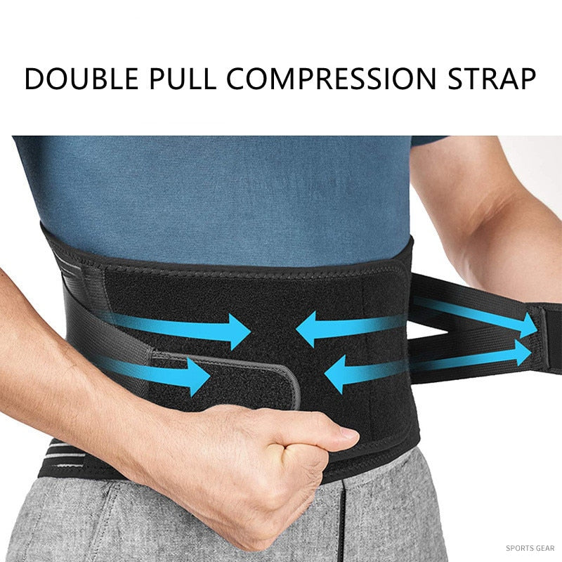 Double Pull Back Lumbar Support Belt Waist Orthopedic Brace Men Women