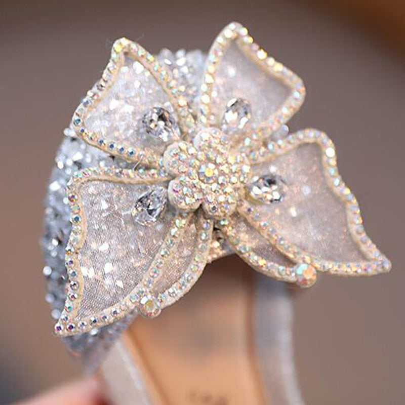 Summer Girls Sandals Fashion Sequins Rhinestone Bow Girls