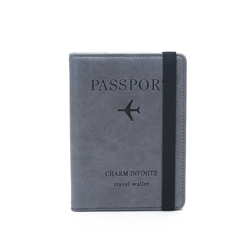 Women Men RFID Vintage Business Passport Covers Holder Multi-Function ID Bank Card