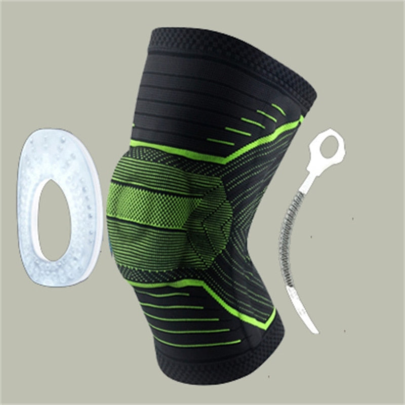 2021 Knee Patella Protector Brace Silicone Spring Knee Pad Basketball Running Compression Knee Sleeve Support Sports Kneepads