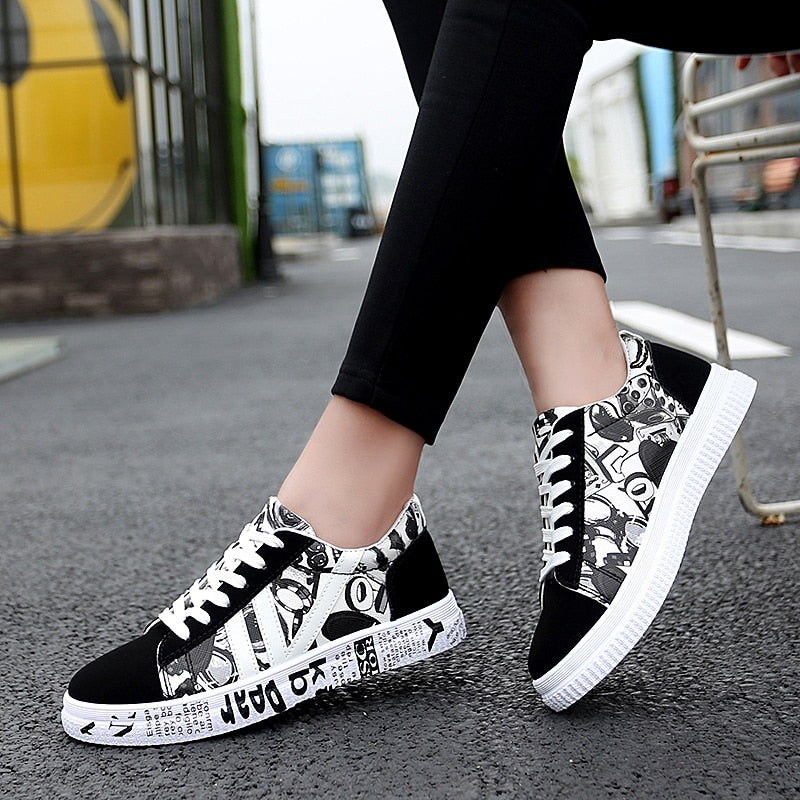 Black Platform Sneakers Casual Vulcanized Shoes 2022 Autumn Plus Size 35-44 Lover Shoes Zapatillas Mujer