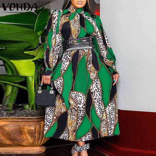 Women Holiday Maxi Dress 2022 VONDA Casual Tunic Long Maxi Dresses