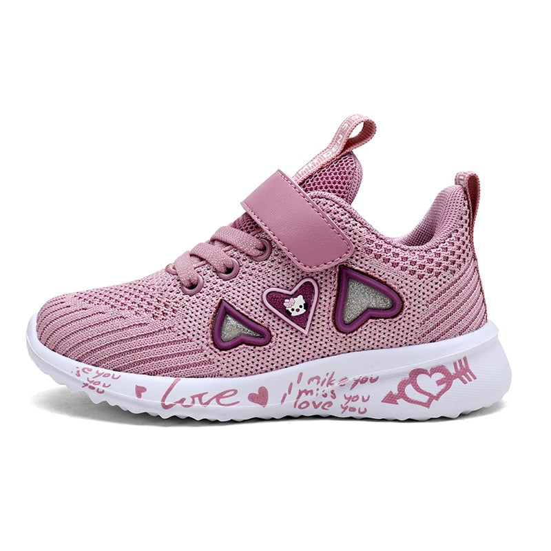 Girls’ Casual Light Mesh Sneakers – Breathable Kids Summer Shoes